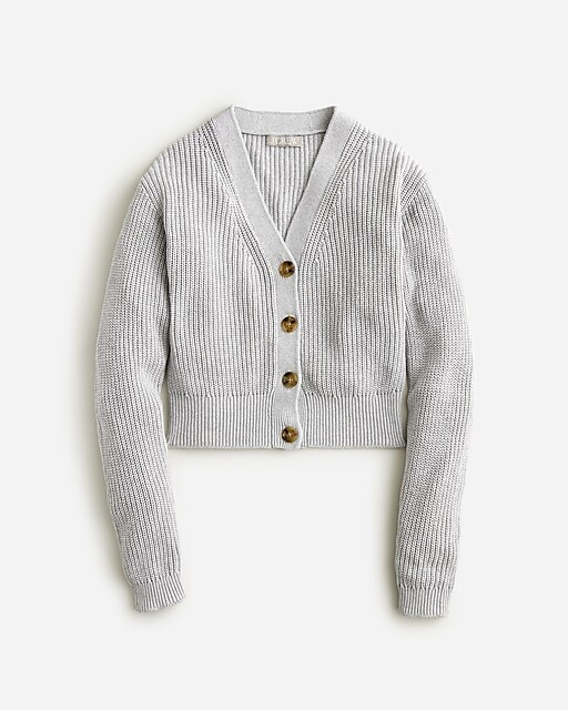 Cotton-blend cropped V-neck cardigan sweater | J. Crew US