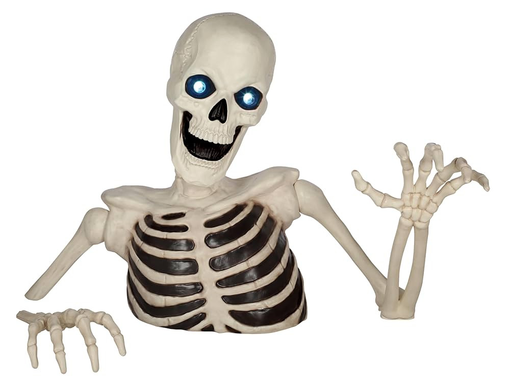 Seasons 48" Halloween Giant Ground Breaking Skeleton with LED Light Up Moving Eyes, Creepy Sound ... | Amazon (US)