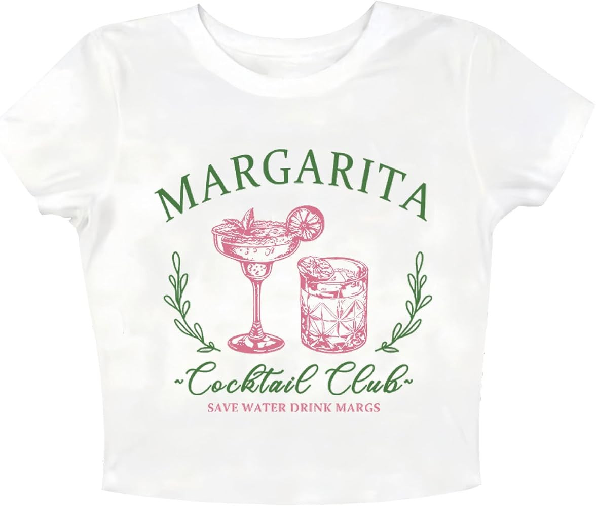 Hot Girls Drink Tequila Crop Tops Women Y2K Streetwear Girls Fashion Shirts | Amazon (US)