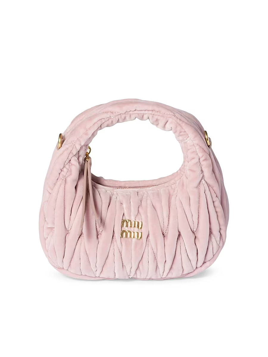 Women's Wander Matelassé Velvet Mini Top Handle Bag - Pink | Saks Fifth Avenue