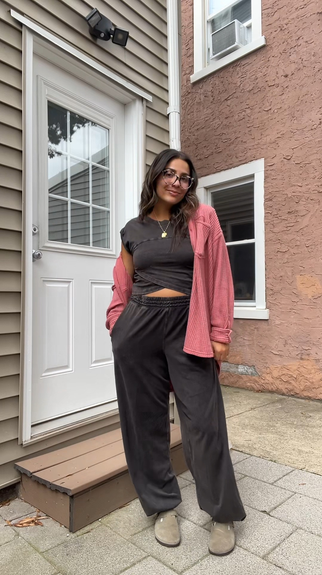 This is my go to work from home outfit! Absolutely love this matching set from Free People movement. Got it in the summer and never worn nonstop. Softest/thinnest material, I love it. Added an Aerie waffle shacket on top - this is my go to for falll, I throw it over everything. 

My most worn fall shoe = Birkenstock
Boston clogs. So easy to wear and a perfect transition from slipping on shoes in the summer.

Sizing: set - true to size, M / shoes - 38 (7.5) #workfromhome #freepeoplemovement 

#LTKStyleTip #LTKSeasonal #LTKWorkwear