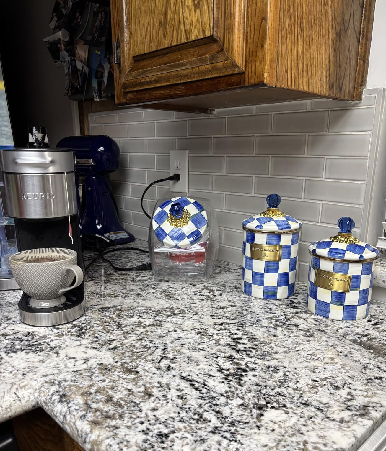 MACKENZIE-CHILDS Small Enamel Canister, Kitchen Storage Container for Flour and Sugar, 1.13 Liter... | Amazon (US)