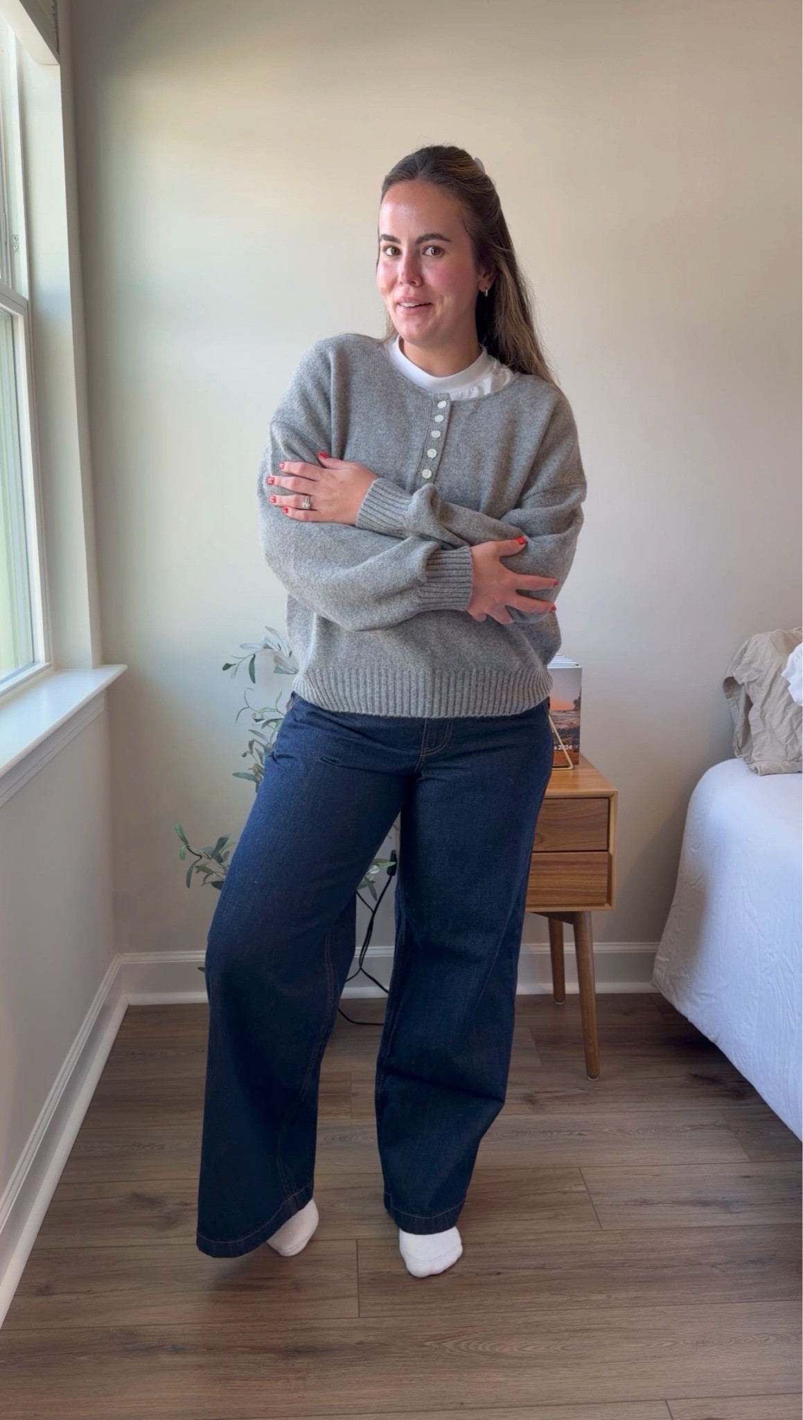 @abercrombie curve love wide leg trouser + merino wool Henley sweater— on major sale! 😍

#LTKootd #LTKSaleAlert #LTKWorkwear