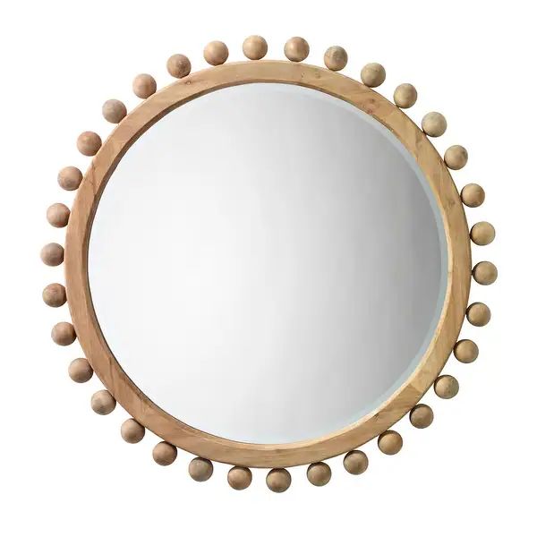 Alden Décor Orion Round Wood Mirror, Natural - Bed Bath & Beyond - 33303703 | Bed Bath & Beyond