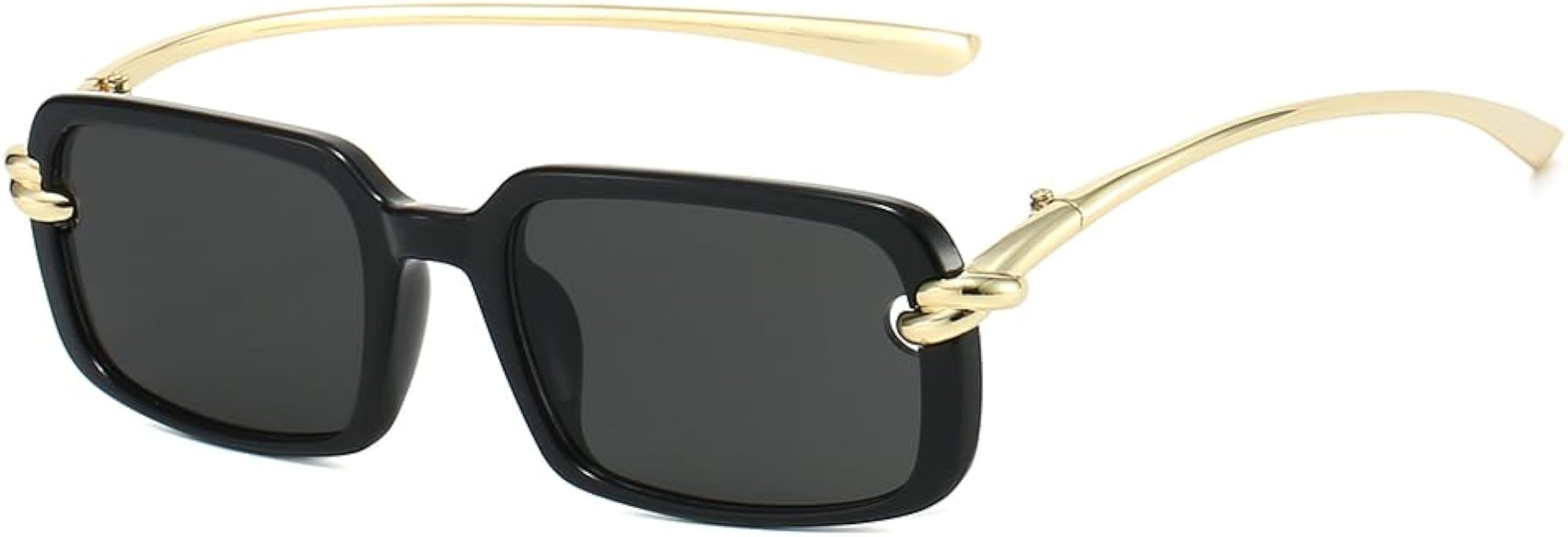 YAMEIZE Retro Rectangle Sunglasses for Women Vintage 90S Rectangular Sunglasses Gold Metal Frame ... | Amazon (US)