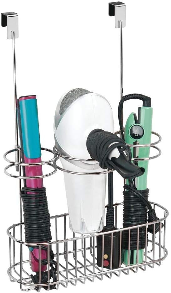 mDesign Over-Cabinet Hair Care Tools Holder for Hair Dryer, Flat Iron, Curling Wand, Straightener... | Amazon (US)