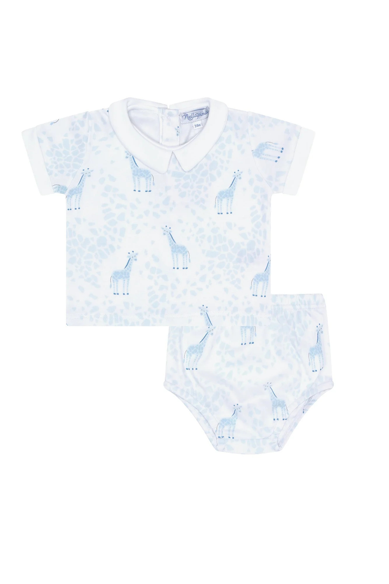 Blue Giraffe Print Diaper Cover Set Blue / 18 - 24M | EMILIA GEORGE®