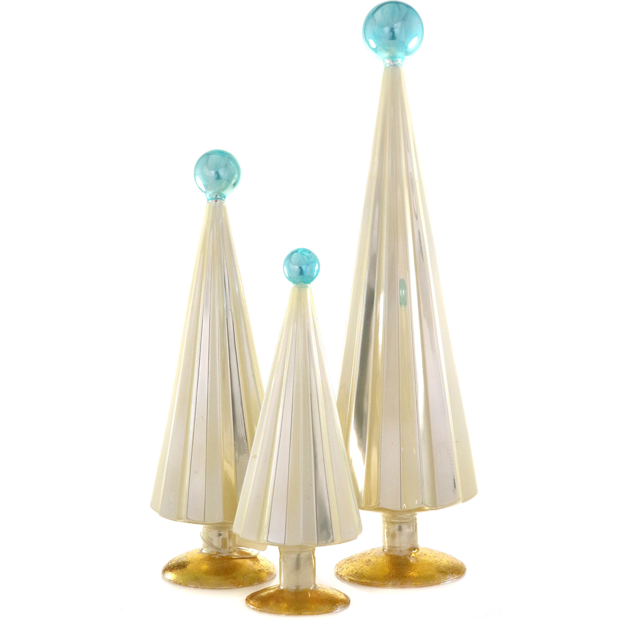Pleated Tree, Pearl Blue Set of 3 | Maisonette