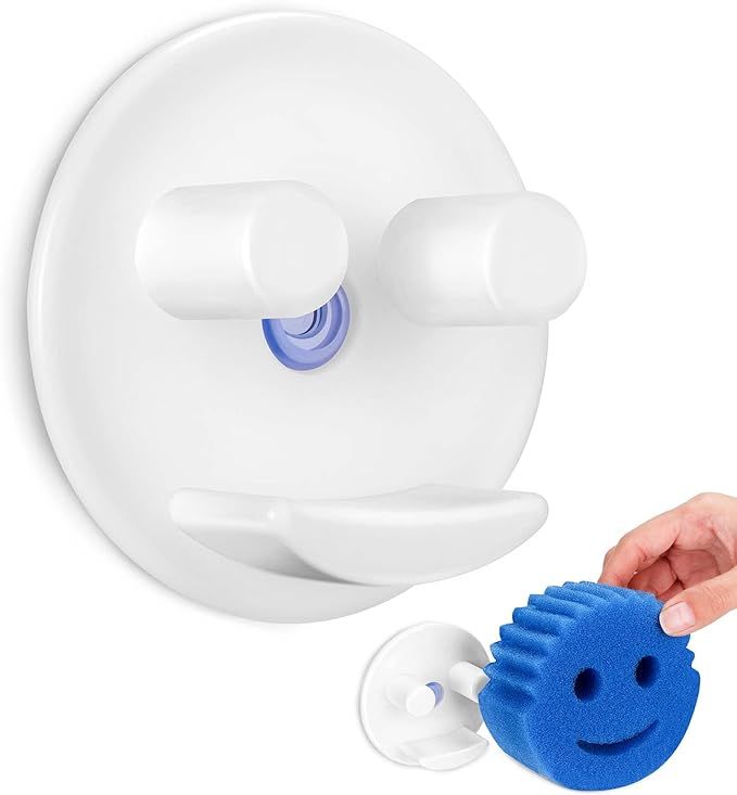 Sponge Holder, Smiley Face Sponge Holder with Suction Cup Mount, Kitchen/Bathroom Sink Sponge Sto... | Amazon (US)