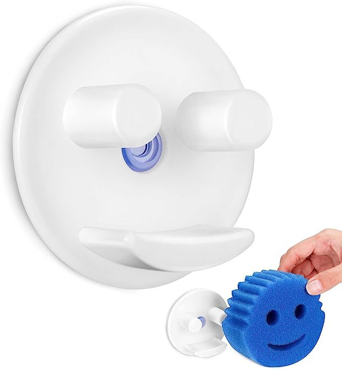 Sponge Holder, Smiley Face Sponge Holder with Suction Cup Mount, Kitchen/Bathroom Sink Sponge Sto... | Amazon (US)