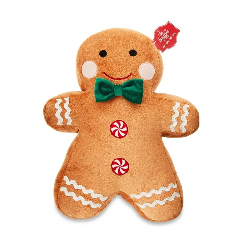 Gingerbread Man 10.5" x 14" Decorative Pillow, by Holiday Time | Walmart (US)