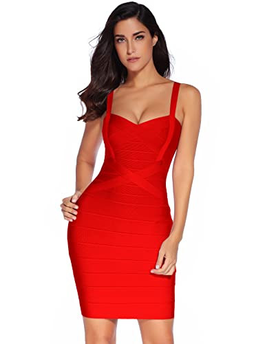 meilun Women's Celebrity Bandage Bodycon Dress Strap Party Pencil Dress | Amazon (US)
