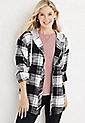 Cabin Plaid Hooded Boyfriend Shirt | Maurices