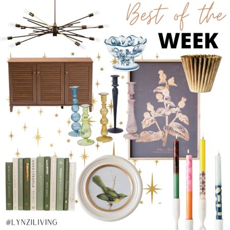 Best of the Week - all of the most clicked items of last week 

Home decor, gold sputnik chandelier, Wayfair finds, Wayfair favorites, wood shoe cabinet, green books, bird wall art, Stoffer home, botanical print wall art, gold star wall decals, Amazon finds, Amazon home, Amazon favorites, anthroliving, Anthropologie finds, taper candles, funky taper candles, colorful taper candles, gold fluted planter, glass candlesticks, glass candle holders, bird compote bowl, shein finds, shein home 

#LTKunder50 #LTKFind #LTKhome