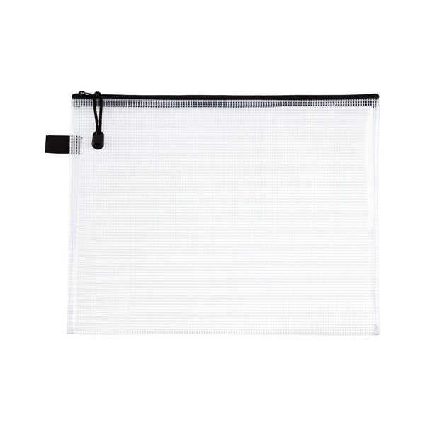 Letter-Size Vinyl & Mesh Pouch Black | The Container Store