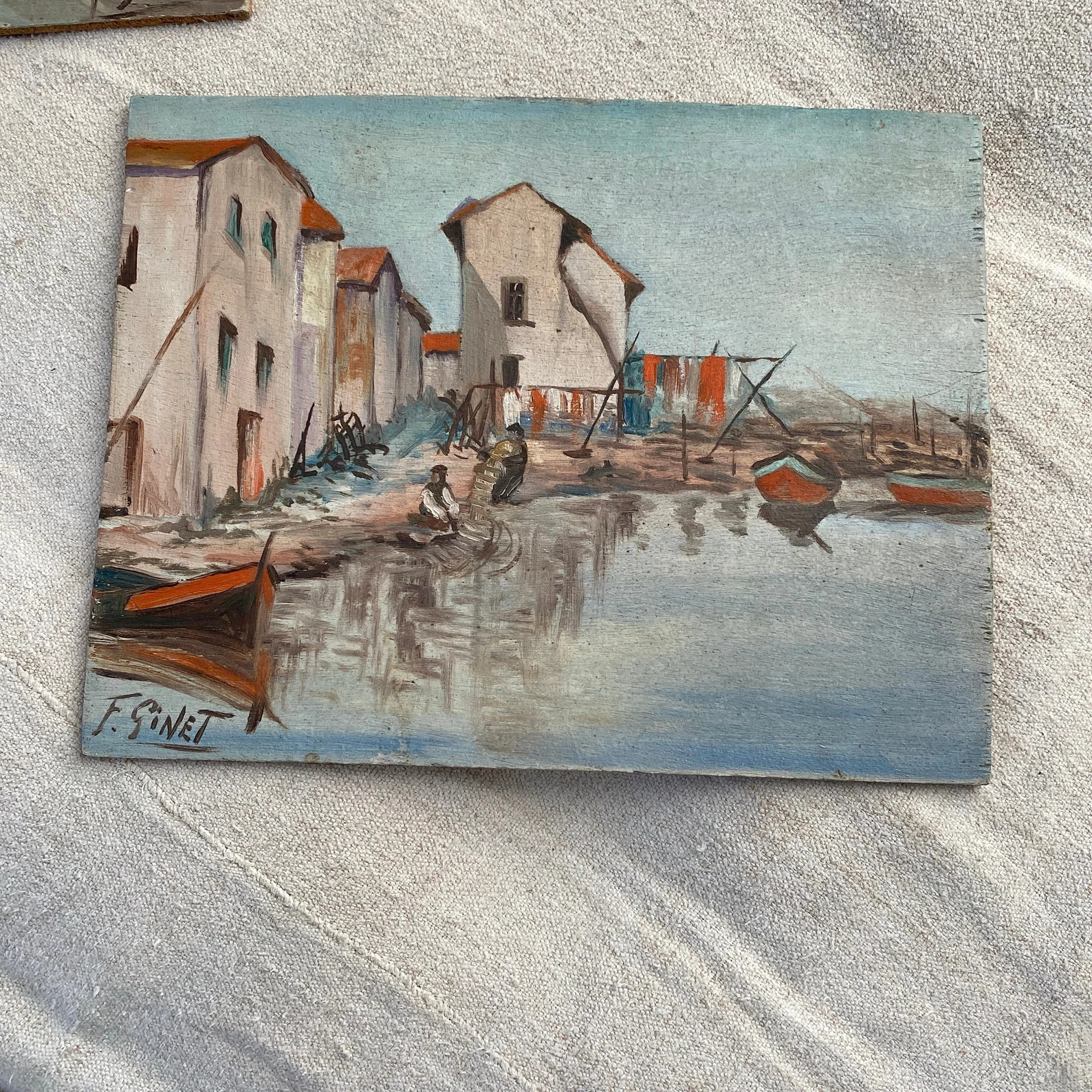 Vintage French Painting Signed F Sinet Ferdinand Sinet Seascape Seaside Antique - Etsy | Etsy (US)