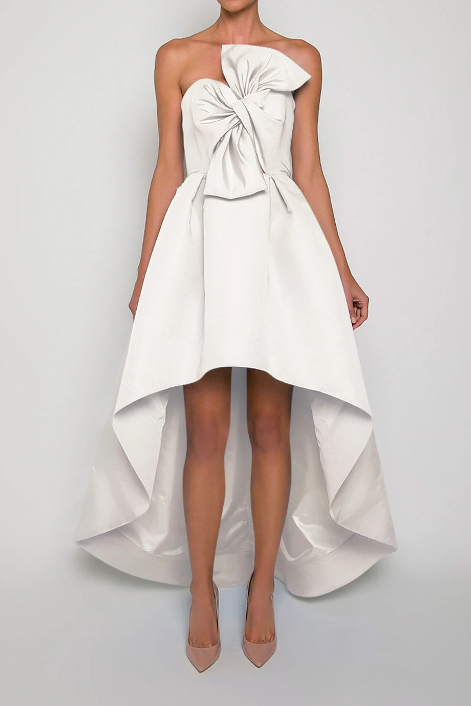 Silk Faille Twisted Bow High Low Gown- Bride To Be  | ALEXIA MARIA