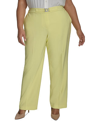 Plus Size High-Rise Straight-Leg Ankle Pants | Macy's