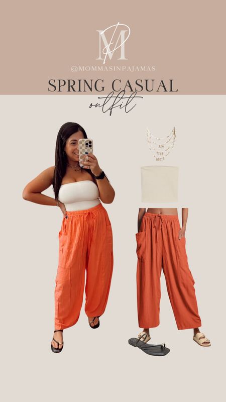A casual outfit idea for this spring! Love these flowy pants for this spring of a beach trip. Pants are petite friendly and tube top is big bust friendly! big bust friendly tube top, petite friendly flowy pants, petite friendly vacation pants, petite friendly beachwear

#LTKtravel #LTKstyletip #LTKSeasonal
