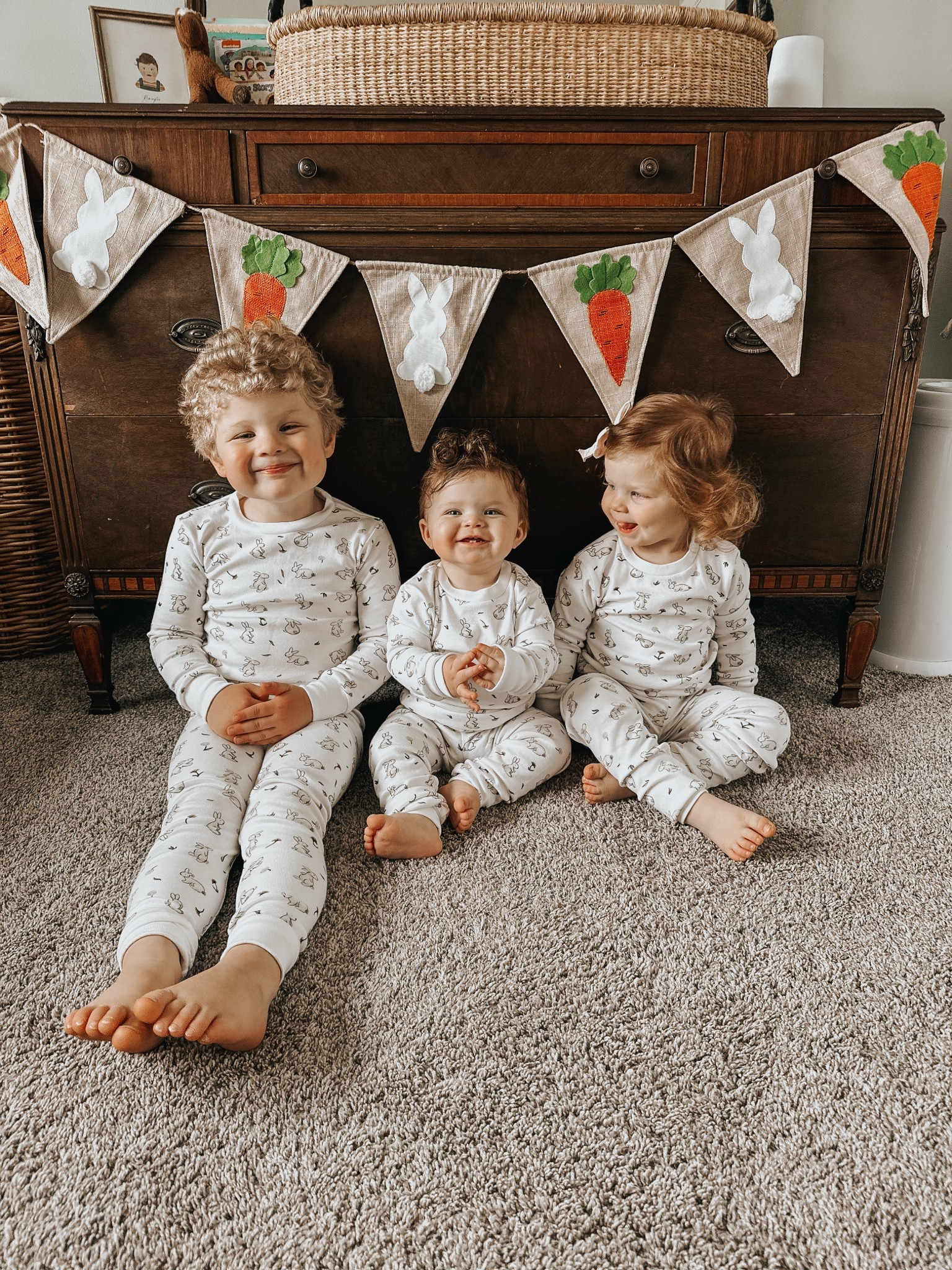 hopping into the weekend wearing the cutest matching pajamas from @lovedbaby🐇a seasonal photo tradition that I’ll never let go of🥹my new code ‘olivia15’ will get you a discount sitewide! here are some of our favorites from l’ovedbaby🥕#lovedbaby #matchingpajamas 

#LTKFamily #LTKKids #LTKBaby