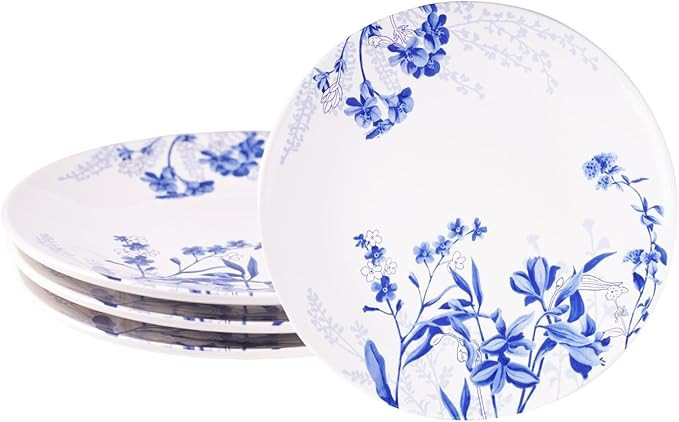 Sonemone Blue Flower Dinner Plates, 11 Inch Ceramic Plates Set of 4, Large Dish Set for Kitchen, ... | Amazon (CA)