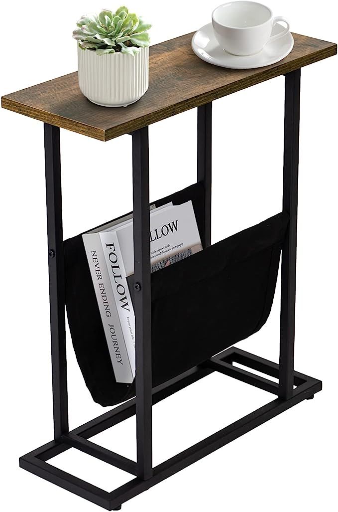 Small Side Table for Small Spaces - Narrow Small End Tables Living Room - Slim End Table with Mag... | Amazon (US)