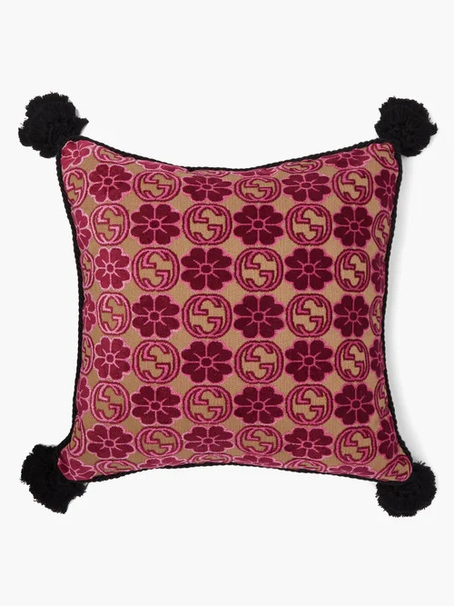 Gucci - Floral And Gg-jacquard Cushion - Pink Multi | Matches (US)