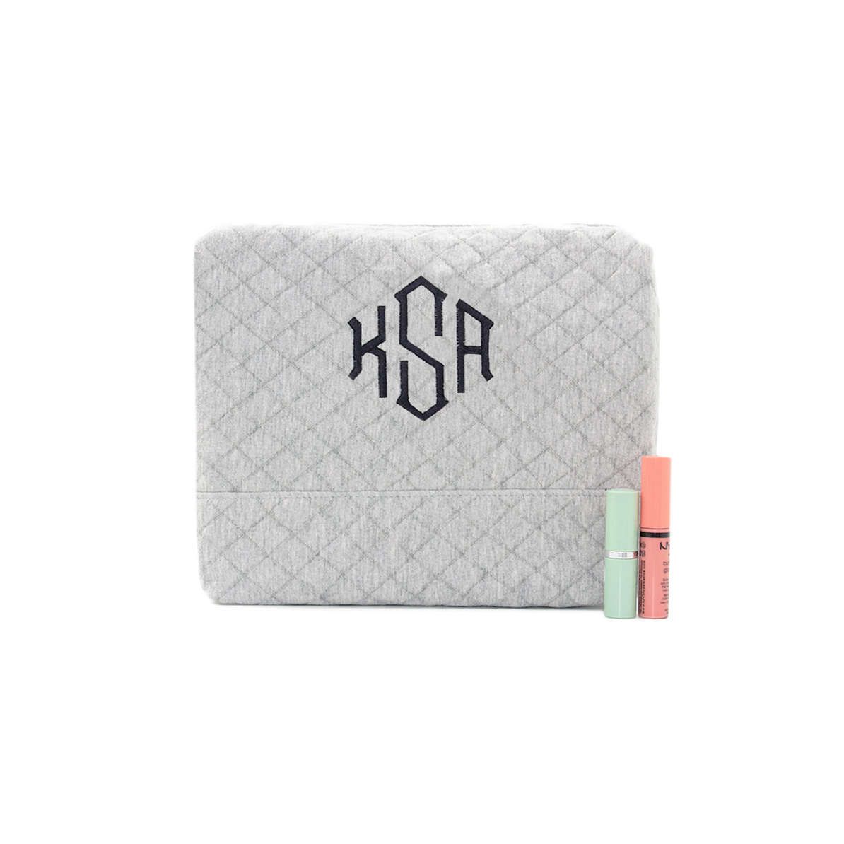 Monogrammed Quilted Cosmetic Case | Marleylilly