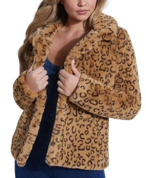 Guess Reckless Animal-Print Faux-Fur Coat | Macys (US)