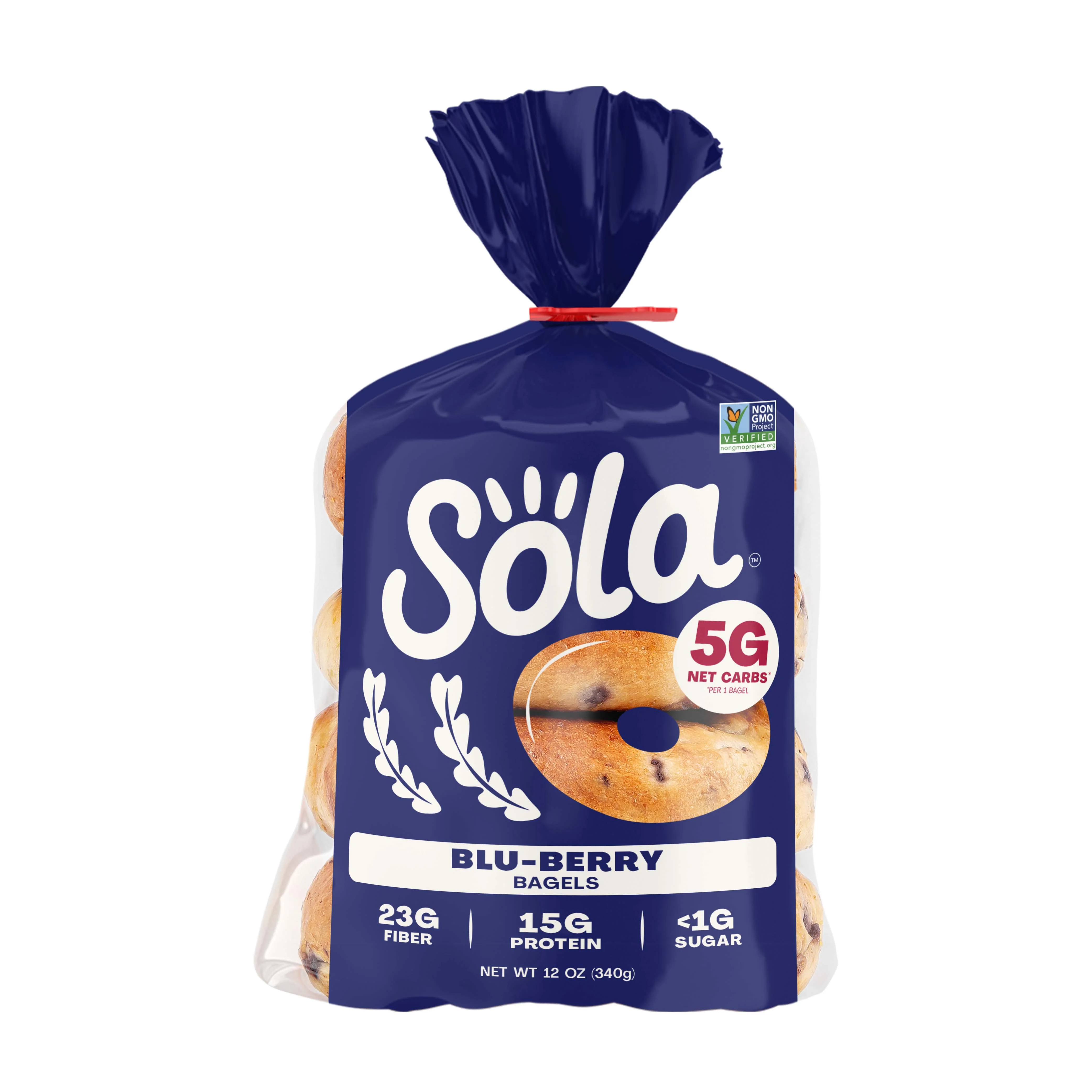 Sola Low Carb, No Added Sugar Blu-Berry Bagels, 12 oz, 4 Count | Walmart (US)