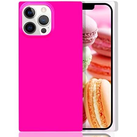 tharlet Square Neon Plain Color iPhone 12 Pro Max Case Pink, Slim Glossy Soft Rubber Solid Color ... | Amazon (US)