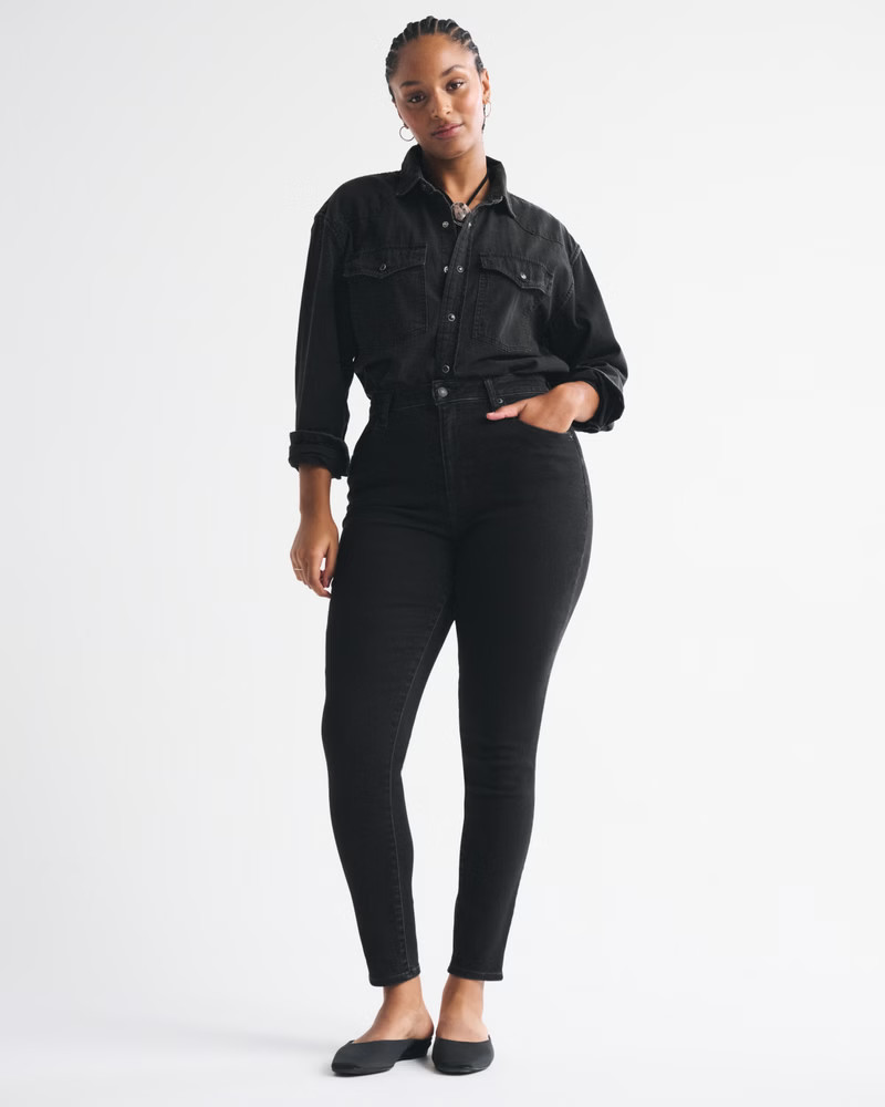 Women's Curve Love High Rise Super Skinny Ankle Jean | Women's Bottoms | Abercrombie.com | Abercrombie & Fitch (US)