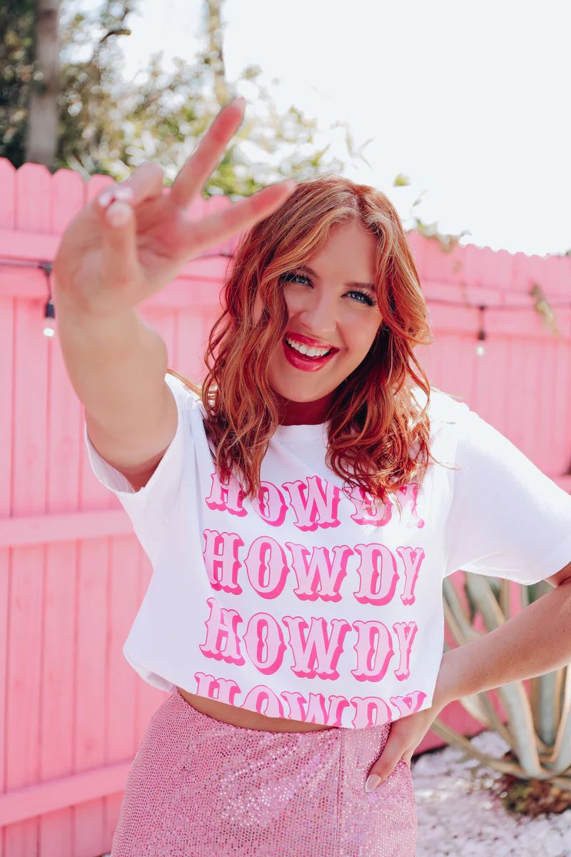 PRE-ORDER: Howdy Graphic Tee - White | Whiskey Darling Boutique