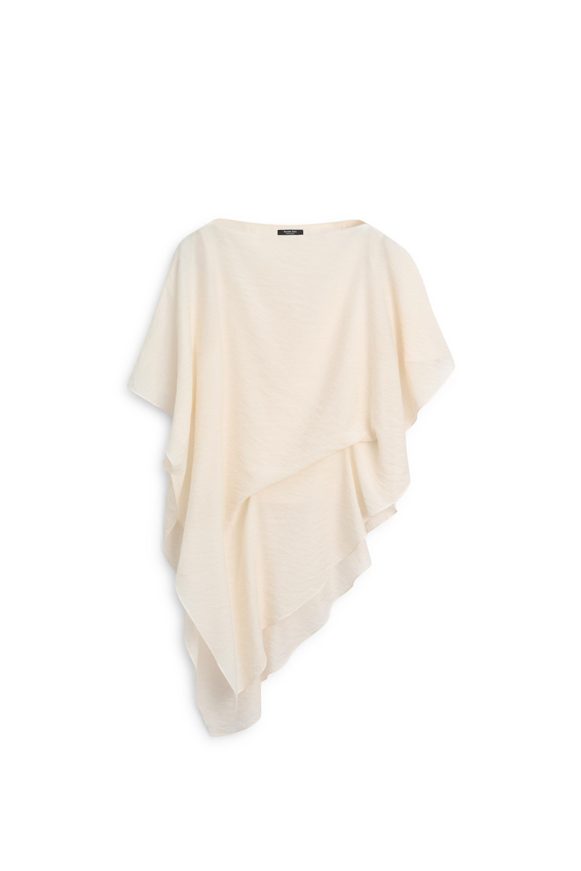 Asymmetric cape-style flowing blouse - Off white | Massimo Dutti US