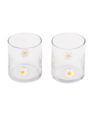 Set Of 2 Daisy Icon Drinking Glasses | Kitchen & Dining Room | Marshalls | Marshalls
