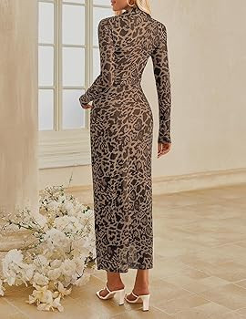 MEROKEETY Women's Spring Wedding Guest Dress 2026 Long Sleeve Bodycon Floral Mesh Fall Cocktail H... | Amazon (US)