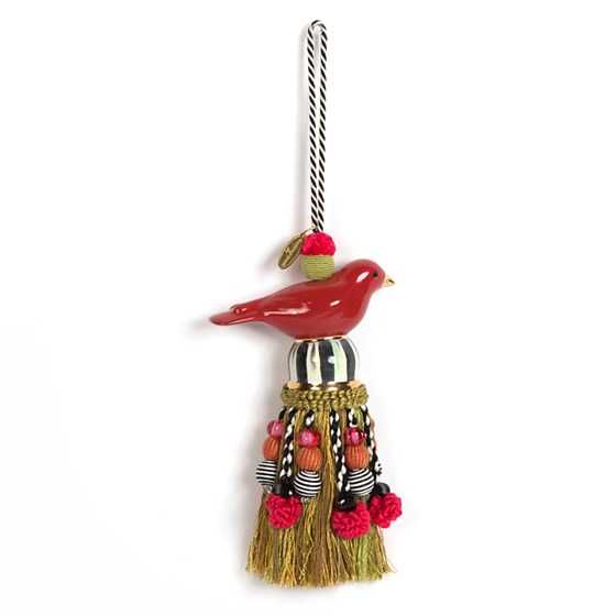 Ceramic Bird Tassel - Red & Gold | MacKenzie-Childs