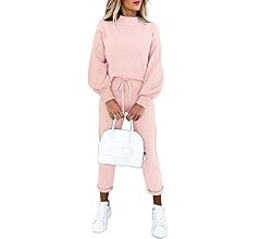 ETCYY NEW Women's 2 Piece Lounge Sets Outfits Long Sleeve Sweatshirt and Sweatpants Sweatsuit | Amazon (US)