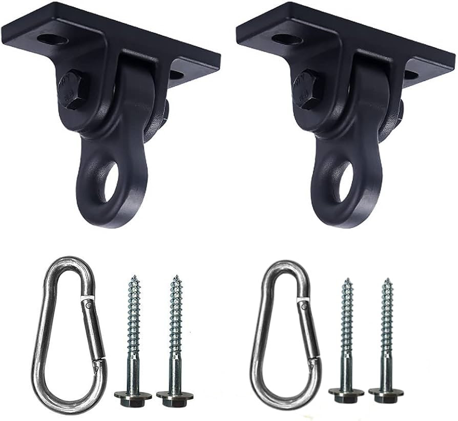 Heavy Duty Black Swing Hangers Screws Bolts Included Over 5000 lb Capacity Playground Porch Yoga ... | Amazon (US)