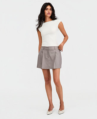 Women's Pleated Suiting Mini Skort, Macy's Exclusive | Macy's