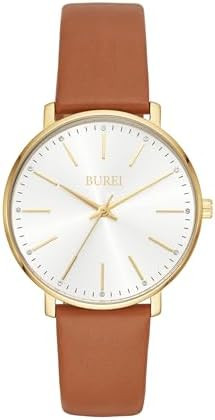 BUREI Women Wrist Watches Fashion Minimalist Analog Leather Quartz Waterproof Watches for Women | Amazon (US)