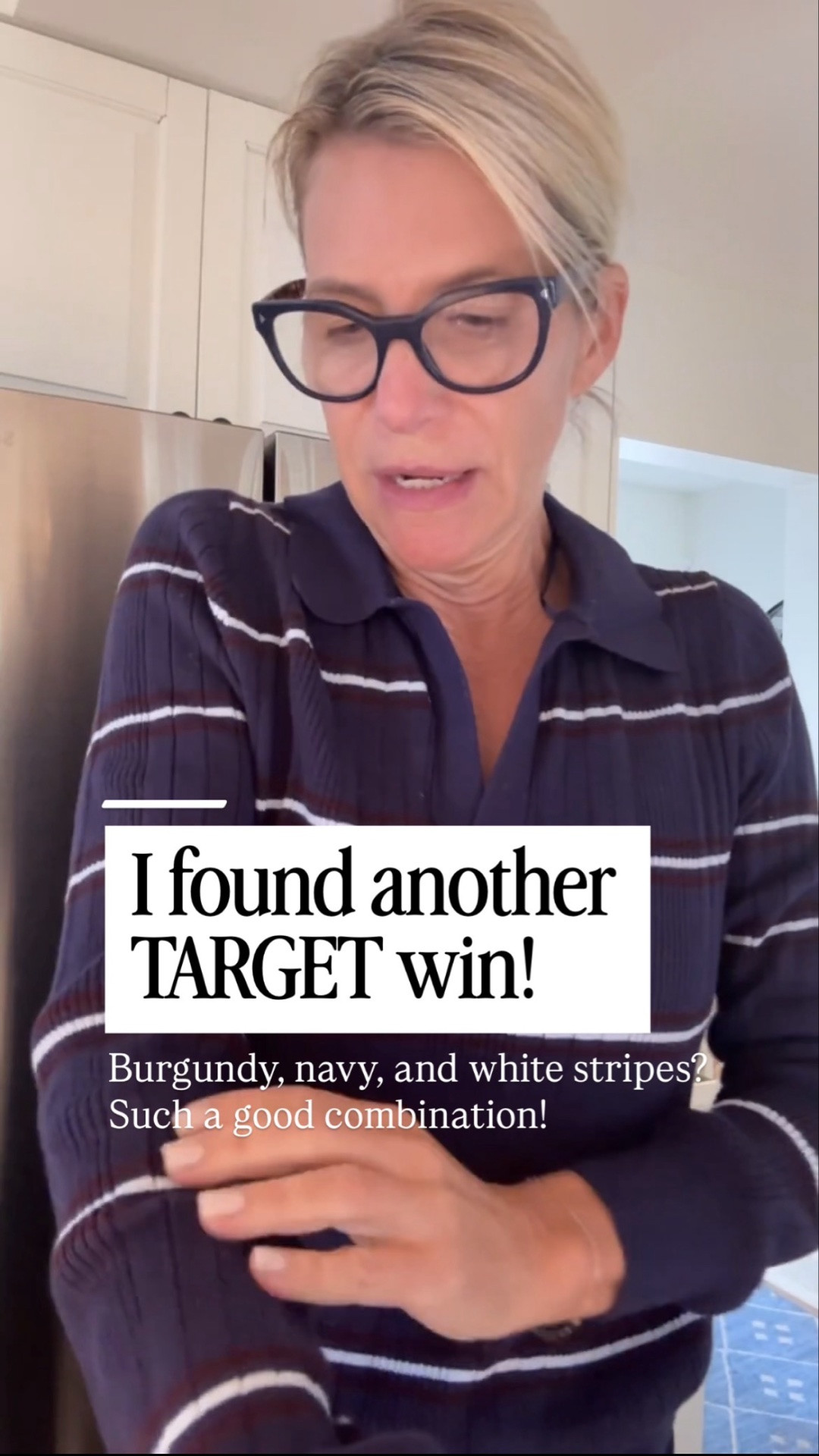This little Target sweater is such a good find! I love the burgundy, navy, and white stripes, and it's the kind of easy, classic sweater I could wear on repeat with jeans all season.

👩‍💻 LTK PRO TIPS
❤️ Heart = Support my posts ;-)
🔖 Save = Get sale & restock alerts for the things you love!
📋 Lists = Keep favorites organized (List ideas: Christmas, Birthdays, and Vacations!)
📲 Share = Send lists and products to a friend (or your daughters like me).
💬 Comment = Ask me anything, and I'll answer. ;-)