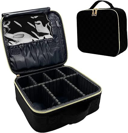 WIRIBEY Large Cosmetic Bag, Portable Makeup Bag with Adjustable Partition, Cosmetic Bags for Wome... | Amazon (US)