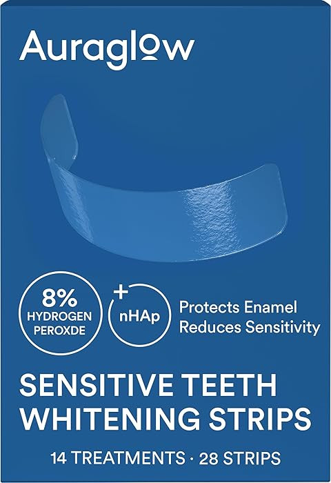 Sensitive Teeth Whitening Strips – 14 Treatments (28 Strips), 8% Hydrogen Peroxide with Nano Hy... | Amazon (US)