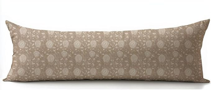 Long Lumbar Decorative Throw Pillow Cover 14x36 Inch Vintage Floral Pale Brown Outdoor Cottage Co... | Amazon (US)