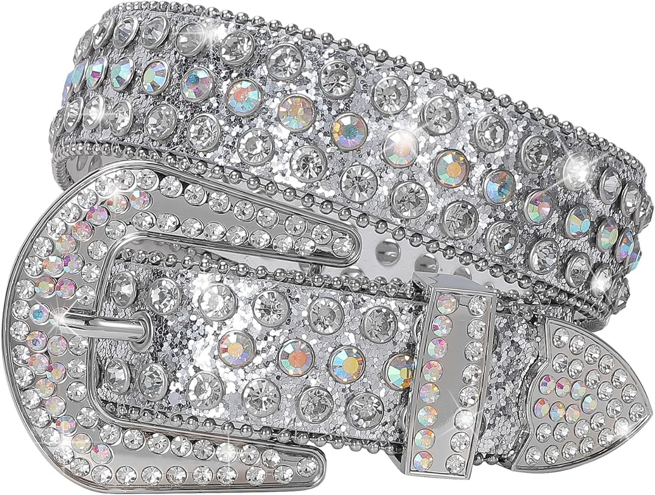 SUOSDEY Rhinestone Belt Unisex Sequin Strap Bling Crystal Western Studs Glitter Luxury Belt for J... | Amazon (US)