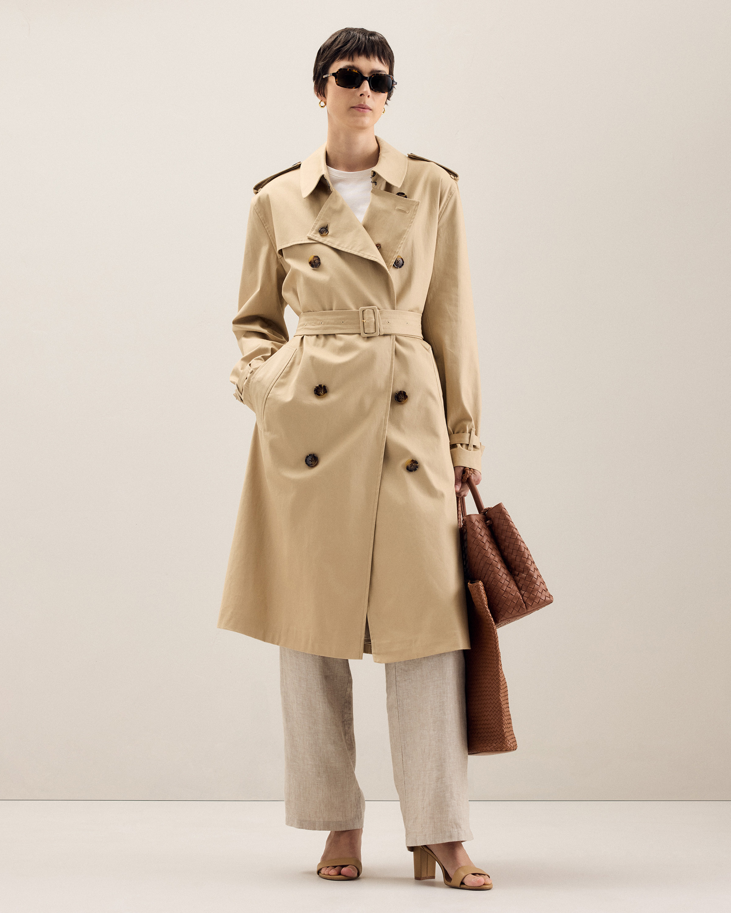 Comfort Stretch Long Trench Coat | Quince