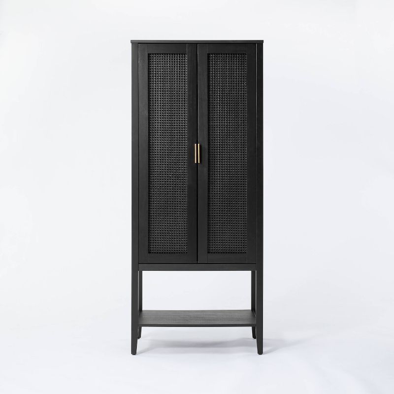 66" East Bluff Woven Cabinet Black - Threshold™ designed with Studio McGee | Target