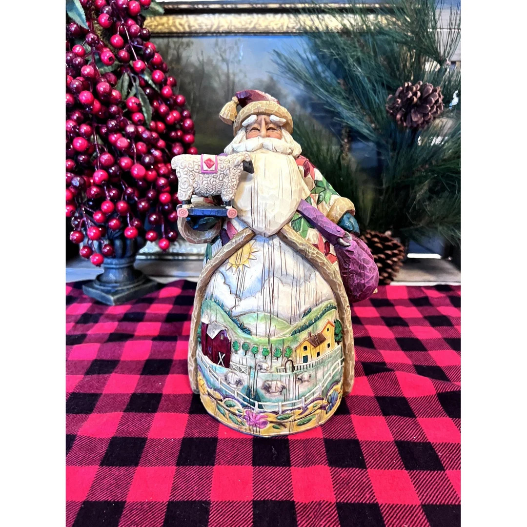Jim Shore 2003 Christmas Santa o'er the Fields We Go Farm Scene, Quilted Cape With Original Box -... | Etsy (US)