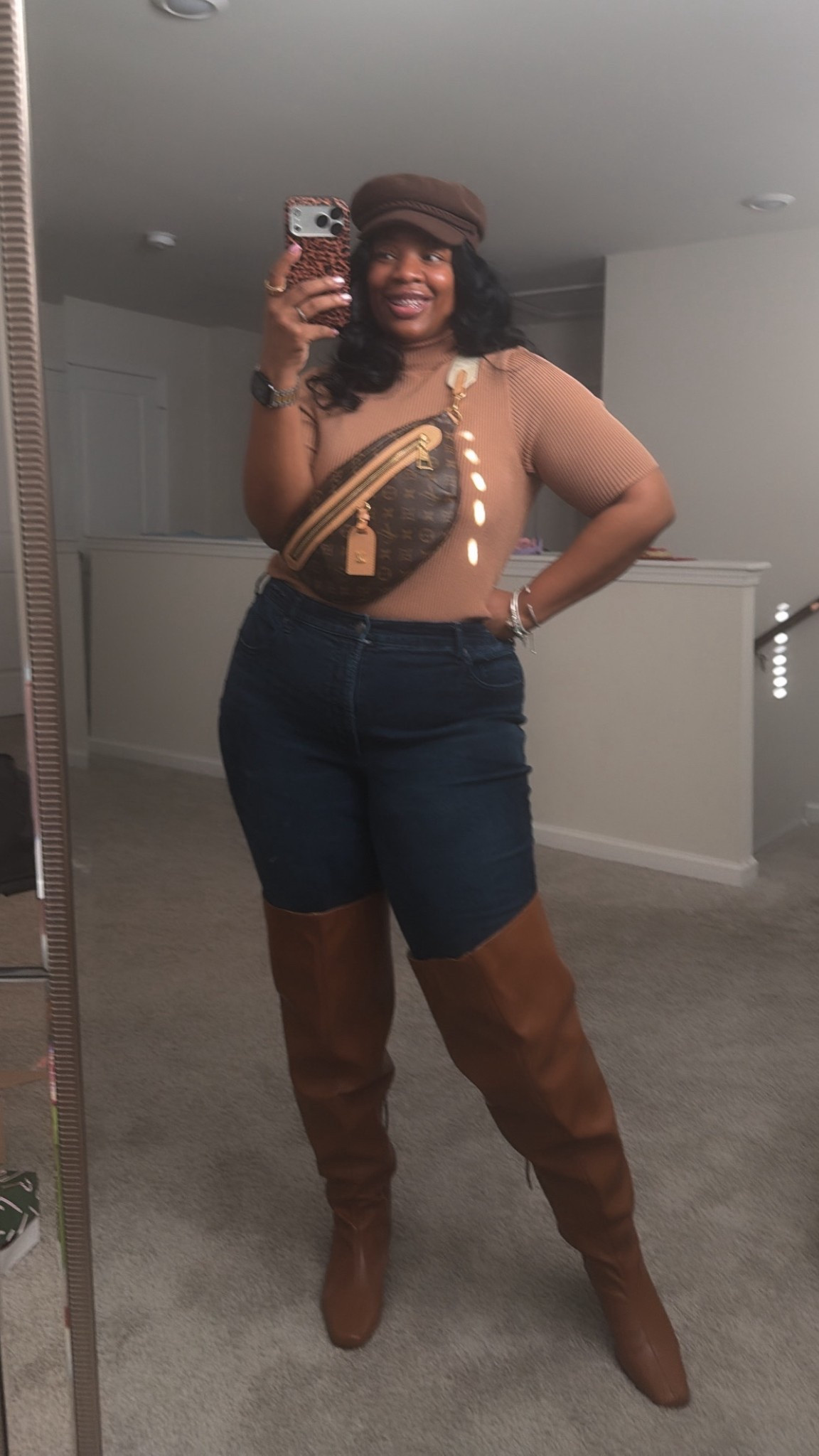 12/29’s OOTD featuring an old express too and denim with my cabby hat from walmart. boots are Eloquii. #akcessme #otkboots 

#LTKPlusSize #LTKFindsUnder100 #LTKgrwm